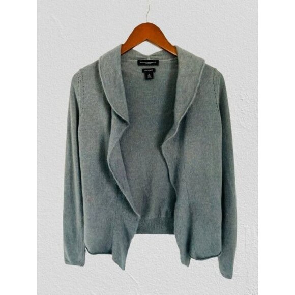 Banana Republic 100% Cashmere Sweater Heather Green Open Front Cardigan - Picture 1 of 9